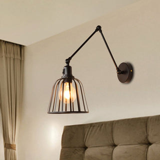 Silva Applique Murale Orientable Industrielle, Métal, Noir, Salon
