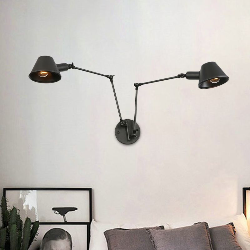 Epoch Applique Murale Cône Vintage, Métal, Noir/Rouille, Salon