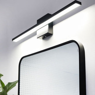 Ray Applique Murale LED Linéaire/Rectangulaire, Métal/Acrylique, Noir/Argent, Salle de Bain