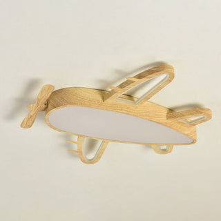 Aria Design LED Plafonnier Avion Moderne Bois/Acrylique Bois/Beige Salon