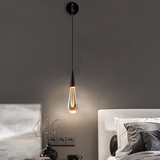 Kristy Design LED Applique Murale Goutte d’Eau Moderne Cristal Noir/Or Chambre à Coucher