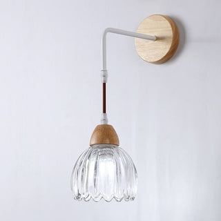 Arisha Applique Murale Fleur Moderne, Bois/Verre, Bois, Cuisine/Couloir