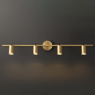 Arisha Applique Murale Cylindrique Minimaliste, Métal, Noir/Laiton, Salle de Bain