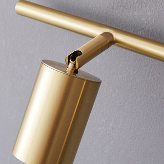 Arisha Applique Murale Cylindrique Minimaliste, Métal, Noir/Laiton, Salle de Bain