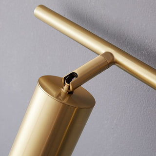 Arisha Applique Murale Cylindrique Minimaliste, Métal, Noir/Laiton, Salle de Bain