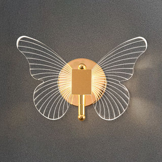 Arisha Applique Miroir Papillon Design, Métal/Acrylique, Or, Chambre