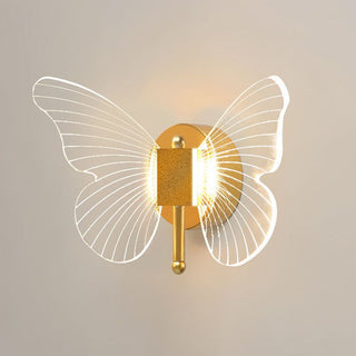 Arisha Applique Miroir Papillon Design, Métal/Acrylique, Or, Chambre