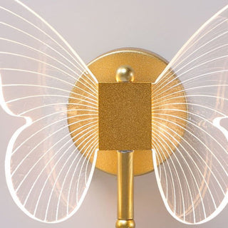 Arisha Applique Miroir Papillon Design, Métal/Acrylique, Or, Chambre