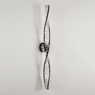 Kristy Applique Murale Spirale Design, Métal/Cristal, Noir/Or, Chambre