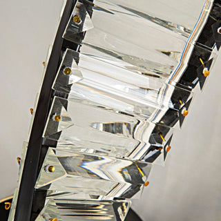 Kristy Applique Murale Spirale Design, Métal/Cristal, Noir/Or, Chambre