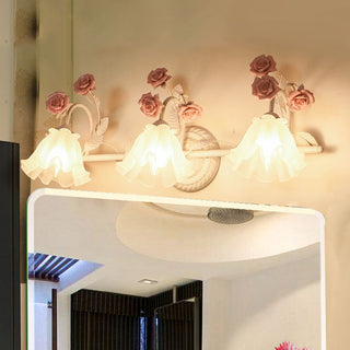 Ray Applique Murale Miroir de Forme de Fleur Vintage, Métal/Verre, Rose/Bleu, Salon