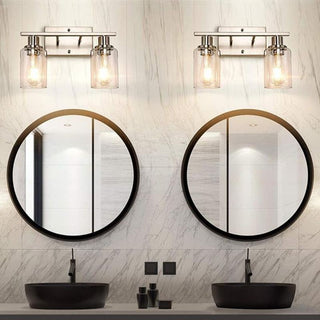 Silva Applique Murale Miroir Cylindrique Moderne, Verre/Métal, Noir/Or/Nickel, Chambre