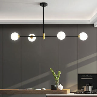 Valentina Suspension Linéaire Minimaliste, Metal/Verre, Blanc, Chambre