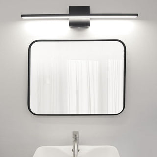 Ray Applique Murale LED Linéaire/Rectangulaire, Métal/Acrylique, Noir/Argent, Salle de Bain