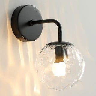 Valentina Applique Murale Boule Scandinave, Métal/Verre, Noir/Or, Salle à Manger