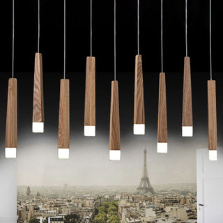 Muto Linéaire LED Suspension Bois/Acrylique Chambre à coucher Salle à manger