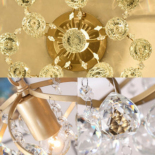 Valentina Design LED Plafonnier Laiton Cristal Salon Chambre à coucher