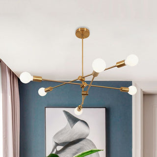 Valentina Moderne Lustre Noir/Doré Métal/Verre Salon Chambre à coucher
