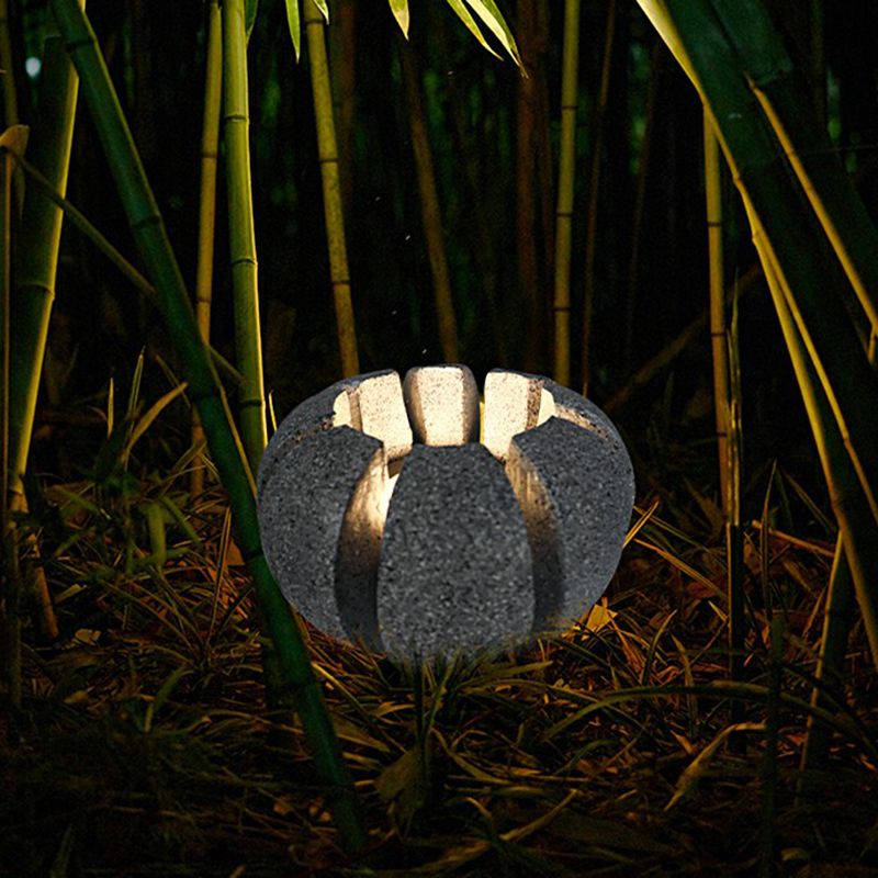 Ray Lampe Extérieure au Sol Pierre Moderne, Métal/Résine, Gris, Jardin