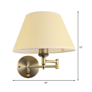 Arisha Applique Murale Réglable Vintage, Tissu, Blanc/Beige, Chambre
