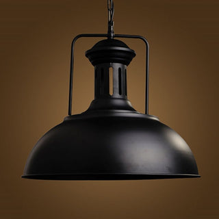 Silva Suspension Dôme Industrielle, Métal, Noir/Noir Blanc/Rouille, Salon