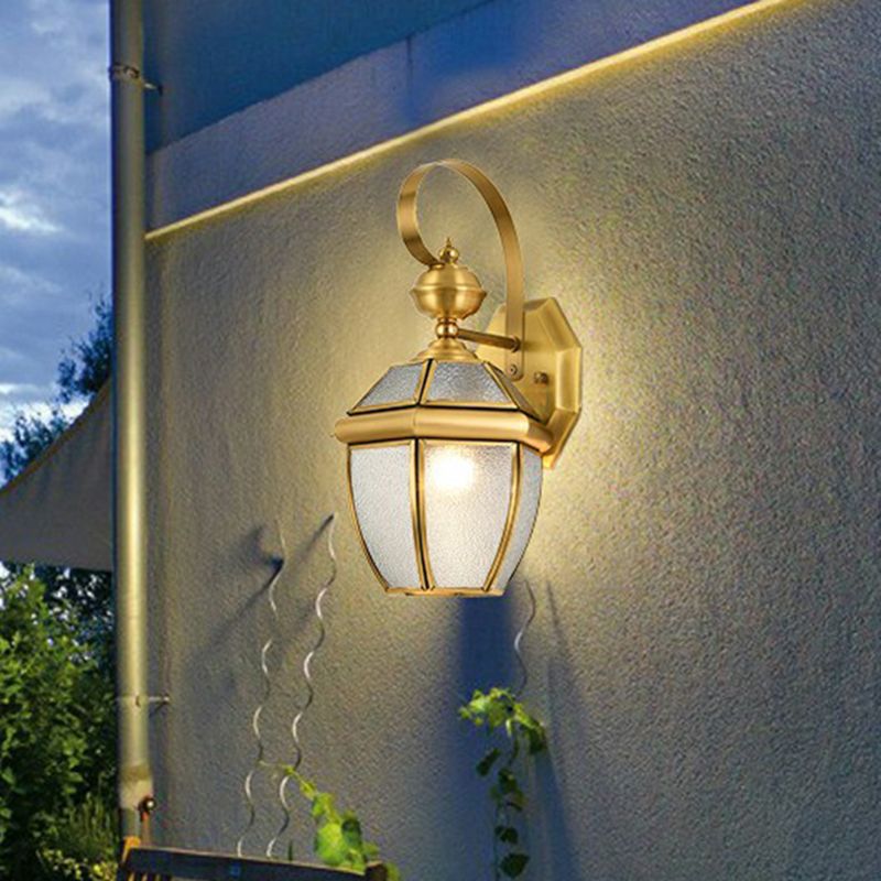 Silva Applique Murale Extérieur Lanterne Vintage, Verre/Métal, Laiton, Cour