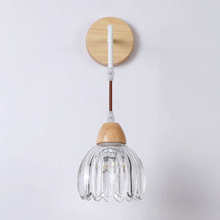 Arisha Applique Murale Fleur Moderne, Bois/Verre, Bois, Cuisine/Couloir