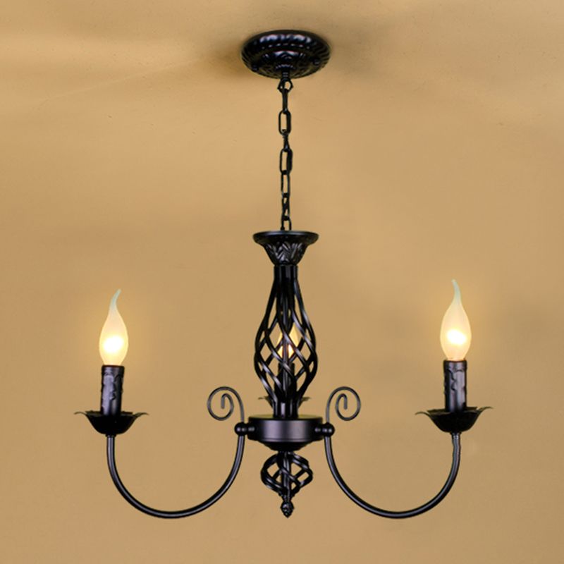 Sliva Lustre Lanterne Retro, Metal/Verre, Blanc/Noir, Salon
