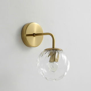 Valentina Applique Murale Boule Moderne, Métal/Verre, Noir/Or, Chambre à Coucher