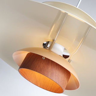 Valentina Suspension Bol Moderne, Métal, Blanc/Bois/Marron, Salon
