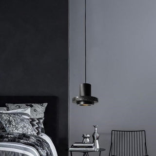 Arisha Suspension Cylindre Moderne, Pierre, Noir, Chambre