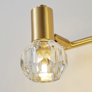 Kristy Applique Murale Miroir Globe Simple, Métal/Cristal, Doré, Salle de Bain