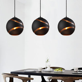 Valentina LED Suspension Noir/Blanc Metal Verre Salon Chambre à coucher