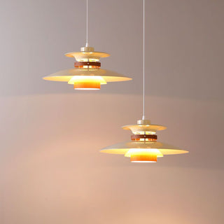 Valentina Suspension Bol Moderne, Métal, Blanc/Bois/Marron, Salon