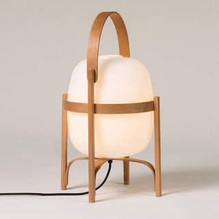 Muto Lampadaire Lanterne Moderne, Bois/Verre, Blanc/Bois, Salon