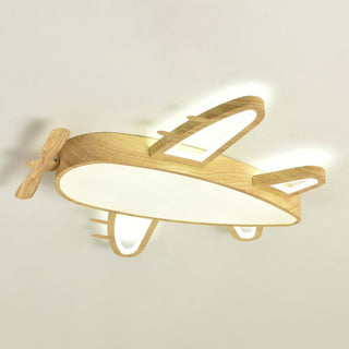 Aria Design LED Plafonnier Avion Moderne Bois/Acrylique Bois/Beige Salon