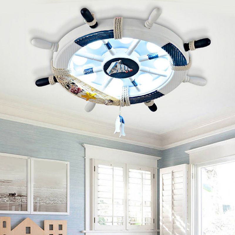 Arisha Moderne LED Plafonnier Blanc/Bleu Métal Salon Chambre à coucher