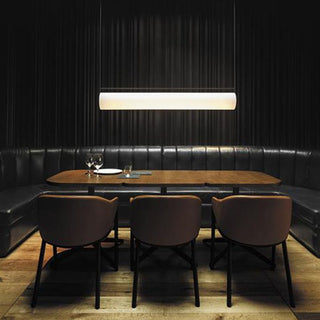 Ray Suspension Cylindre Minimaliste, Métal/Acrylique, Blanc/Noir, Salon