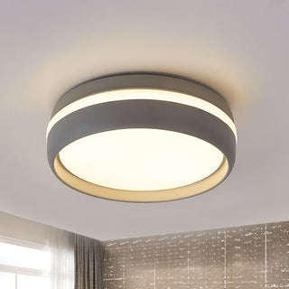 Arisha Plafonnier Rond Moderne, Métal, Noir/Gris, Salon
