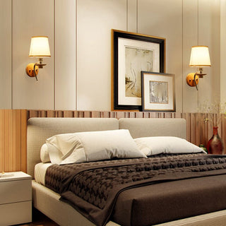 Tiffany Applique Murale Dôme Vintage, Métal/Bois/Tissu, Beige, Chambre