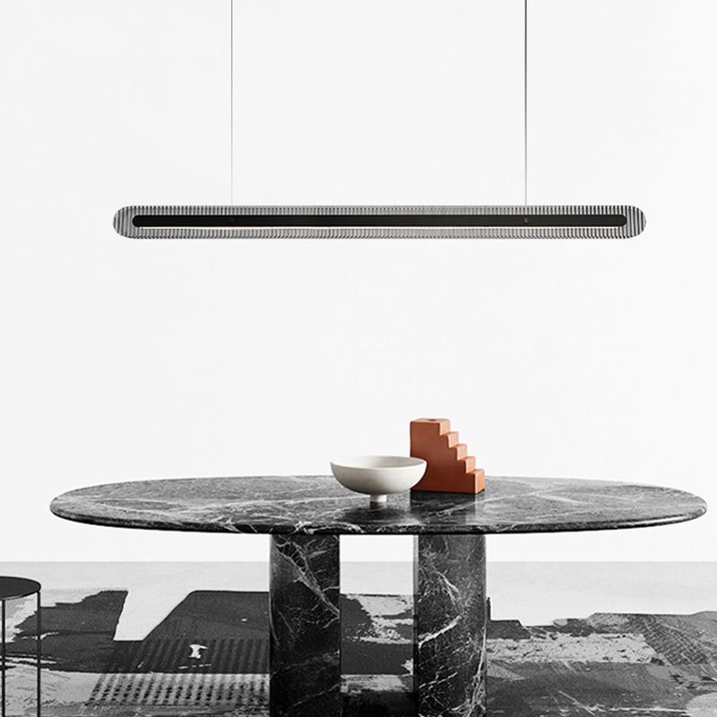 Arisha Luminaires Suspensions Linéaire Moderne Métal Noir Salon/Chambre à Coucher