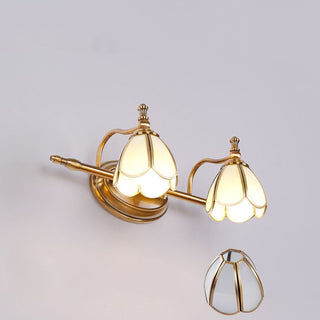 Ray Applique Murale Fleur Vintage, Métal/Verre, Jaune/Blanc