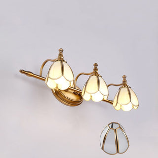Ray Applique Murale Fleur Vintage, Métal/Verre, Jaune/Blanc