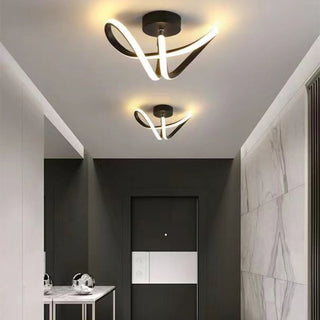 Arisha Plafonnier Linéaire Moderne, Métal/Gel de Silice, Noir/Doré, Salon