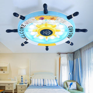 Arisha Moderne LED Plafonnier Blanc/Bleu Métal Salon Chambre à coucher