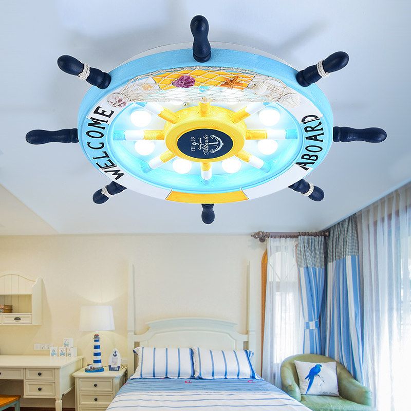 Arisha Moderne LED Plafonnier Blanc/Bleu Métal Salon Chambre à coucher