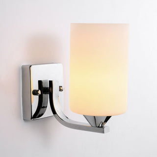 Tiffany Applique Murale Miroir Cylindrique Moderne, Verre/Métal, Noir/Chromé, Salon