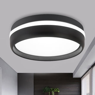 Arisha Plafonnier Rond Moderne, Métal, Noir/Gris, Salon