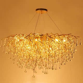 Arisha Lustre Fleur Luxueux, Metal/Cristal, Or, Salon