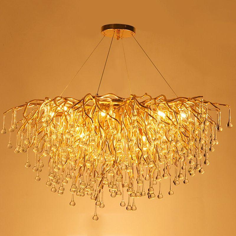 Arisha Lustre Fleur Luxueux, Metal/Cristal, Or, Salon